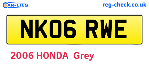 NK06RWE are the vehicle registration plates.