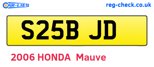 S25BJD are the vehicle registration plates.