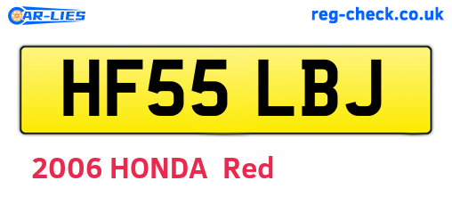 HF55LBJ are the vehicle registration plates.