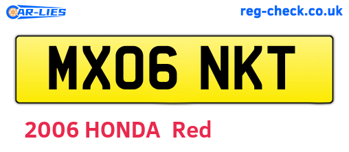 MX06NKT are the vehicle registration plates.