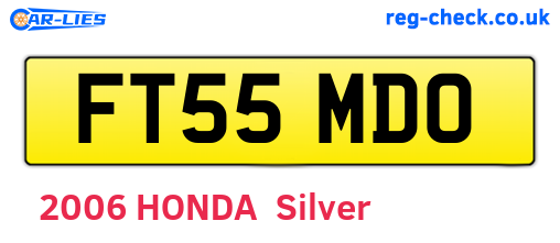 FT55MDO are the vehicle registration plates.