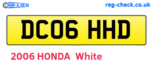DC06HHD are the vehicle registration plates.