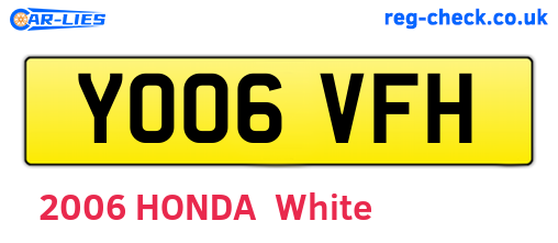 YO06VFH are the vehicle registration plates.