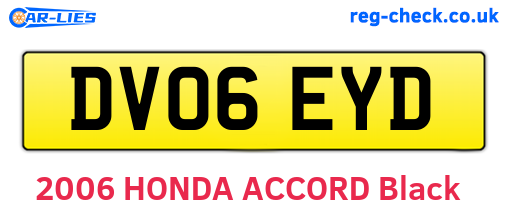 DV06EYD are the vehicle registration plates.
