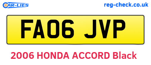 FA06JVP are the vehicle registration plates.