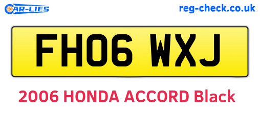 FH06WXJ are the vehicle registration plates.