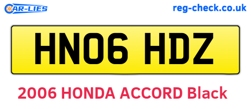 HN06HDZ are the vehicle registration plates.