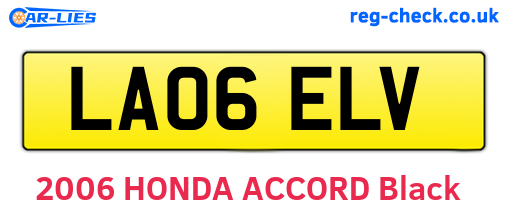LA06ELV are the vehicle registration plates.