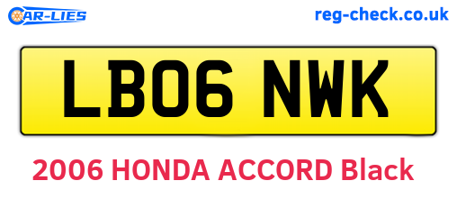 LB06NWK are the vehicle registration plates.