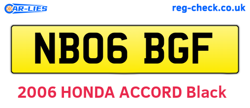 NB06BGF are the vehicle registration plates.