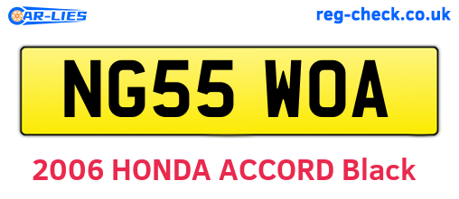 NG55WOA are the vehicle registration plates.