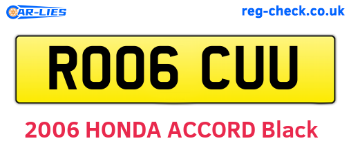 RO06CUU are the vehicle registration plates.