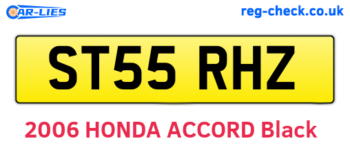 ST55RHZ are the vehicle registration plates.