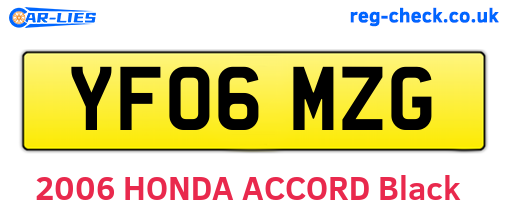 YF06MZG are the vehicle registration plates.