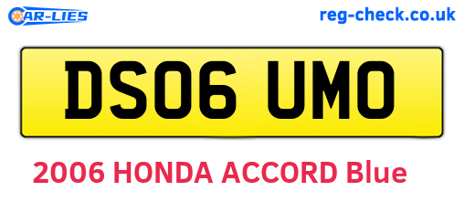 DS06UMO are the vehicle registration plates.