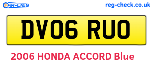 DV06RUO are the vehicle registration plates.