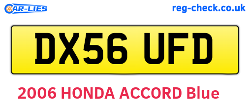 DX56UFD are the vehicle registration plates.