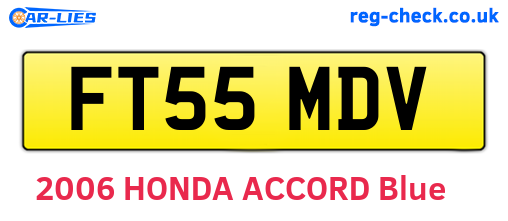 FT55MDV are the vehicle registration plates.