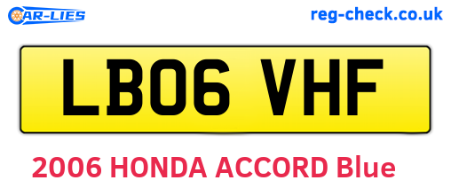 LB06VHF are the vehicle registration plates.