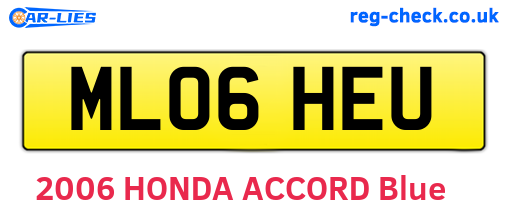 ML06HEU are the vehicle registration plates.