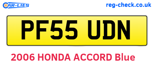PF55UDN are the vehicle registration plates.
