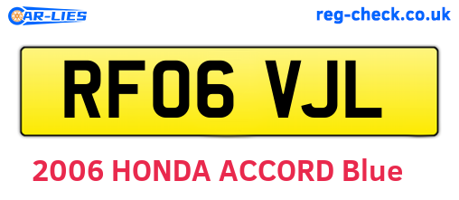 RF06VJL are the vehicle registration plates.