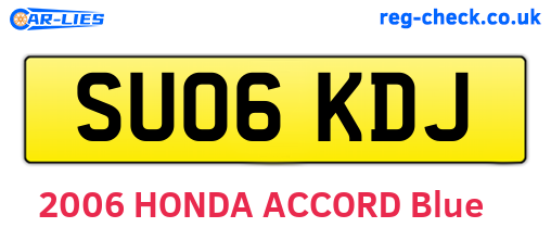 SU06KDJ are the vehicle registration plates.