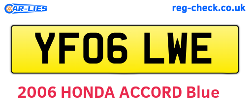 YF06LWE are the vehicle registration plates.