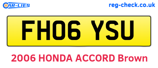 FH06YSU are the vehicle registration plates.