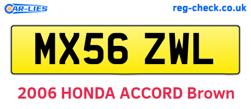 MX56ZWL are the vehicle registration plates.