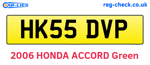 HK55DVP are the vehicle registration plates.
