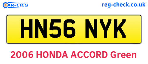 HN56NYK are the vehicle registration plates.