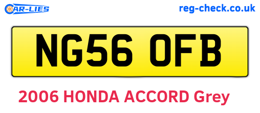 NG56OFB are the vehicle registration plates.