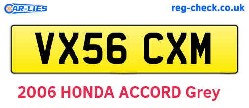 VX56CXM are the vehicle registration plates.