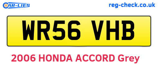 WR56VHB are the vehicle registration plates.