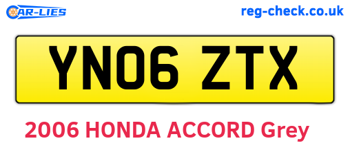YN06ZTX are the vehicle registration plates.