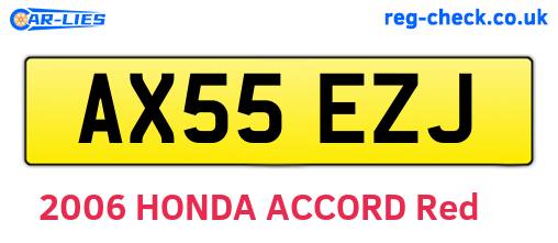 AX55EZJ are the vehicle registration plates.