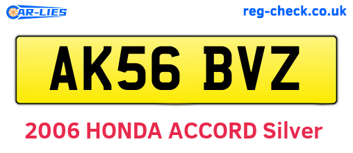 AK56BVZ are the vehicle registration plates.