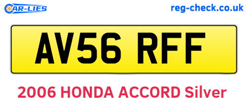 AV56RFF are the vehicle registration plates.