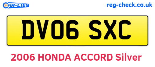 DV06SXC are the vehicle registration plates.