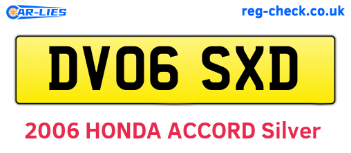 DV06SXD are the vehicle registration plates.