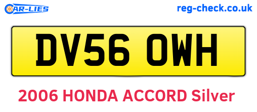 DV56OWH are the vehicle registration plates.