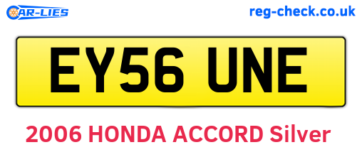 EY56UNE are the vehicle registration plates.