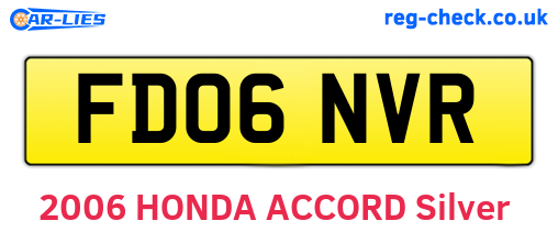 FD06NVR are the vehicle registration plates.