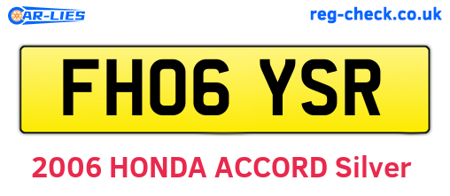 FH06YSR are the vehicle registration plates.