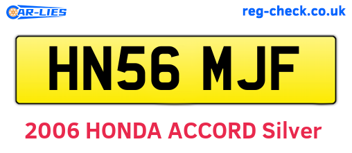 HN56MJF are the vehicle registration plates.