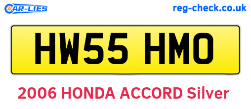 HW55HMO are the vehicle registration plates.