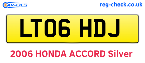 LT06HDJ are the vehicle registration plates.