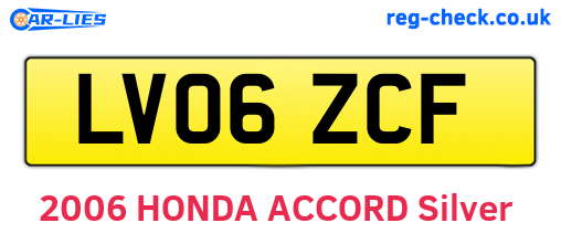 LV06ZCF are the vehicle registration plates.