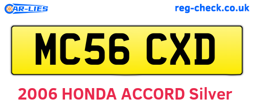 MC56CXD are the vehicle registration plates.